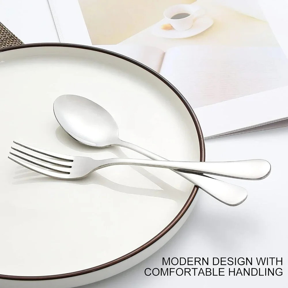 Stainless Steel Silverware Set Silver Set of 8